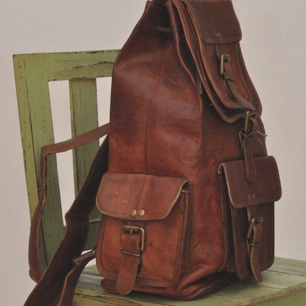 GRUNTLUXURY Women's Tall Leather Backpack